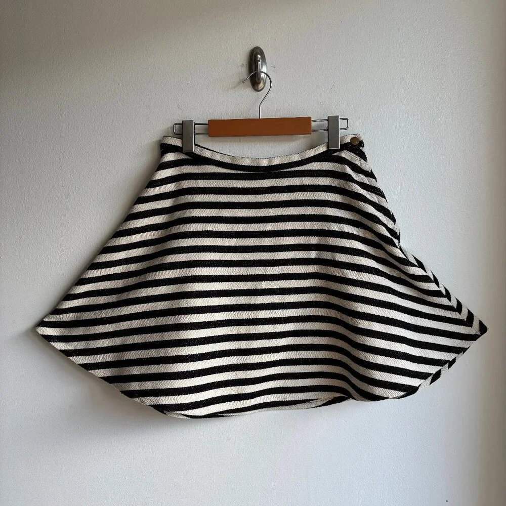 Sz8 Anthro Greylin Woven Chevron Striped Circle Skirt - Picture 2 of 12